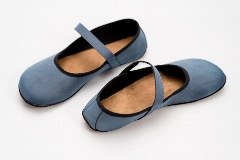 Ahinsa Ananda Nubuck Barefoot Ballerina Dames Blauw | PXY9171RJ