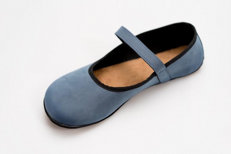 Ahinsa Ananda Nubuck Barefoot Ballerina Dames Blauw | PXY9171RJ