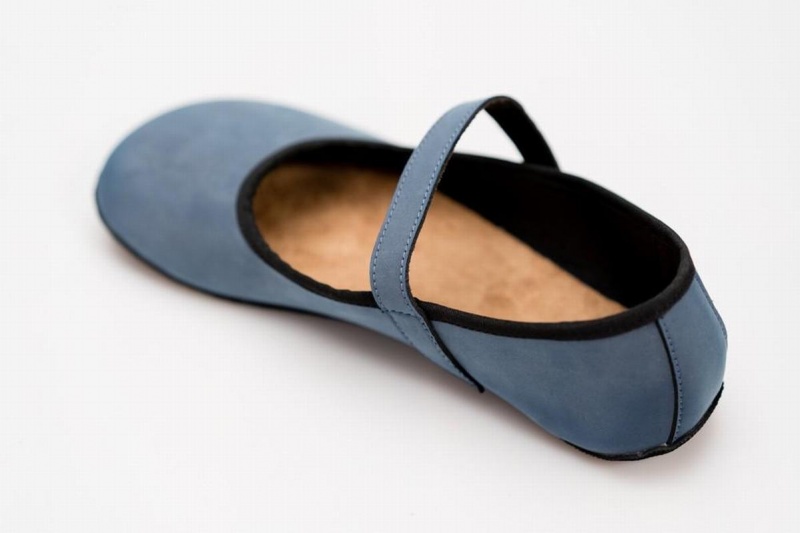 Ahinsa Ananda Nubuck Barefoot Ballerina Dames Blauw | PXY9171RJ