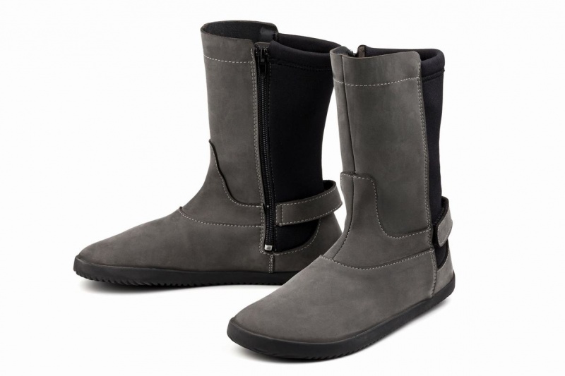 Ahinsa Nubuck Barefoot Halfhoge Laarzen Dames Grijs | JJU7681VG